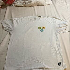 Disney / vasns men’s 2XL White Graphic T-Shirt with Cartoon Patches